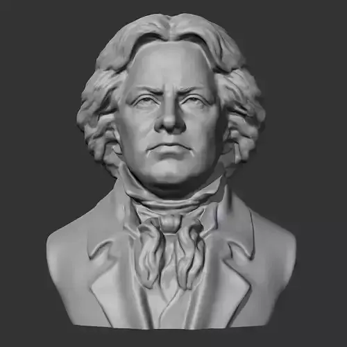 Brethoven 3D print model bust of beethoven