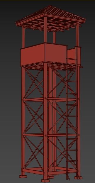Defense Tower Low-poly 3D model_10