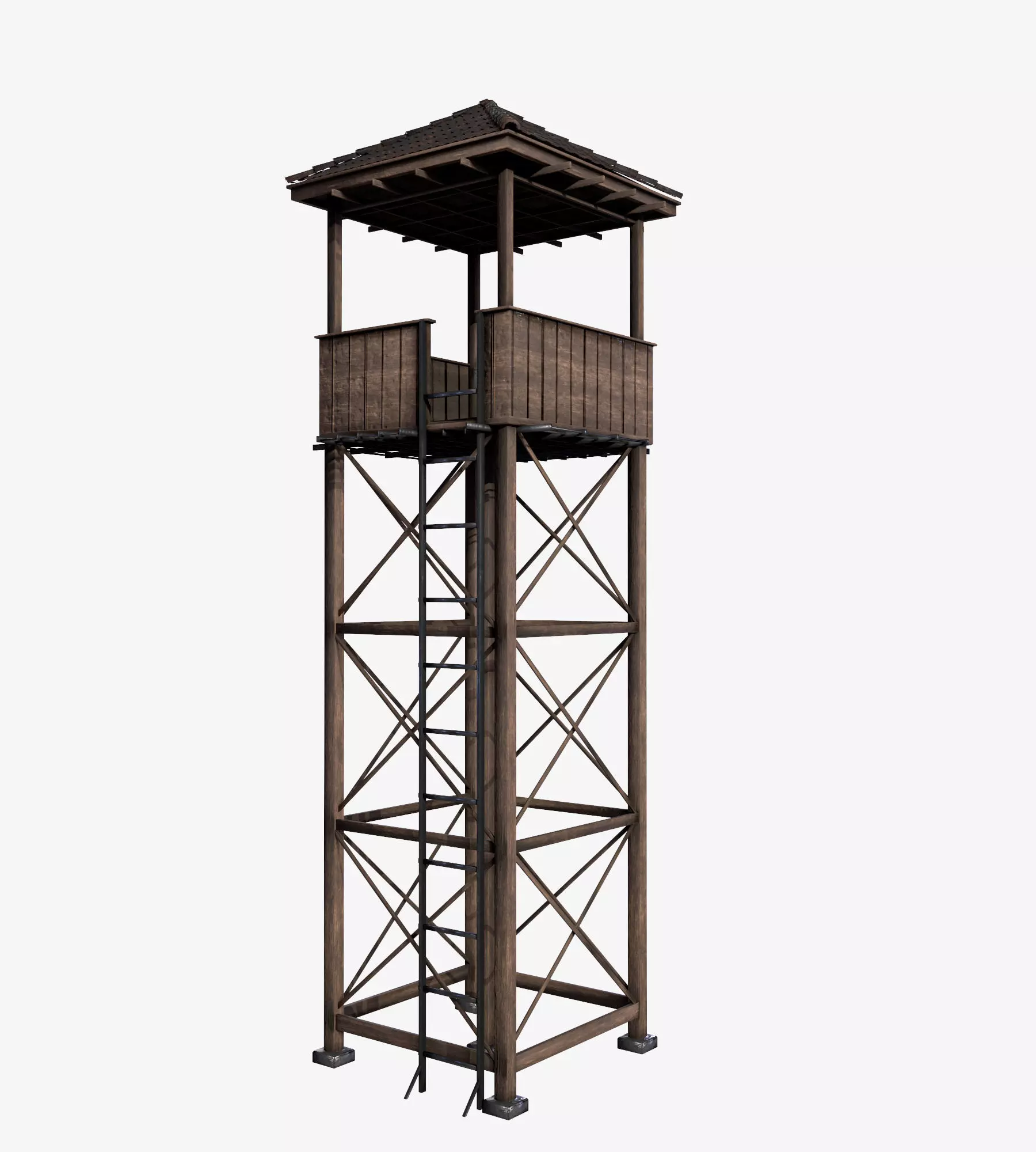 Defense Tower Low-poly 3D model_0