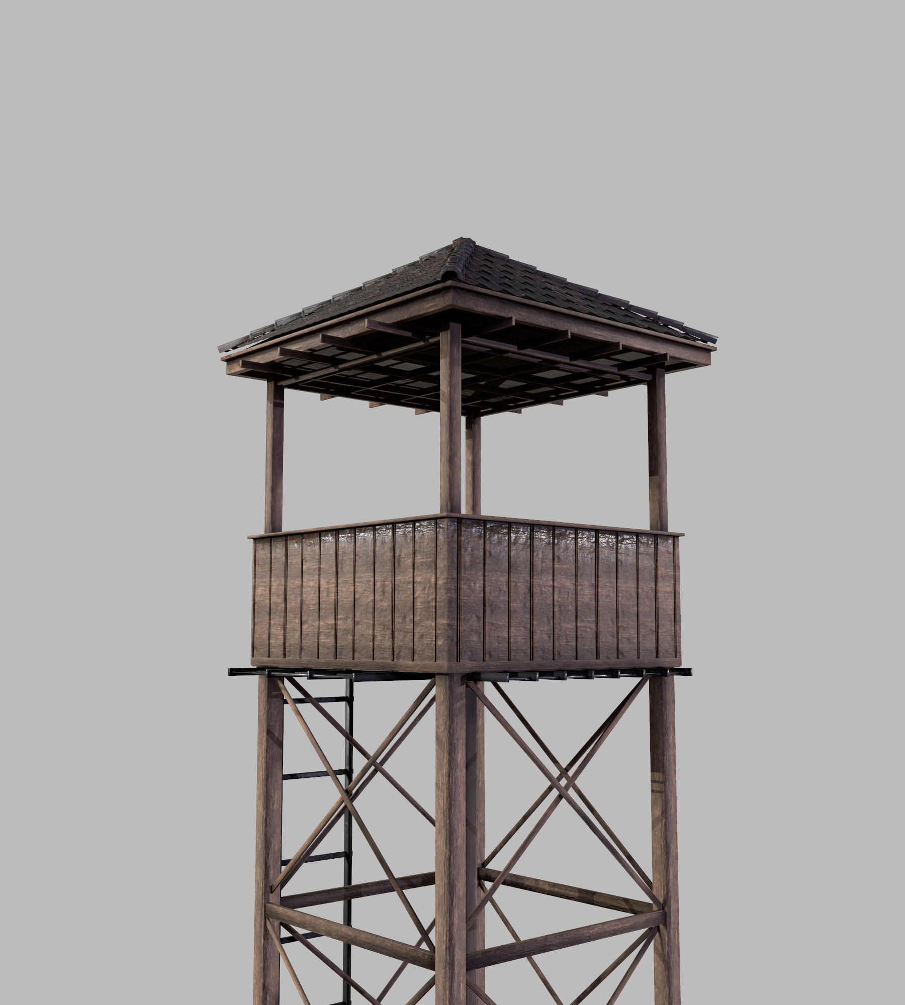Defense Tower Low-poly 3D model_5