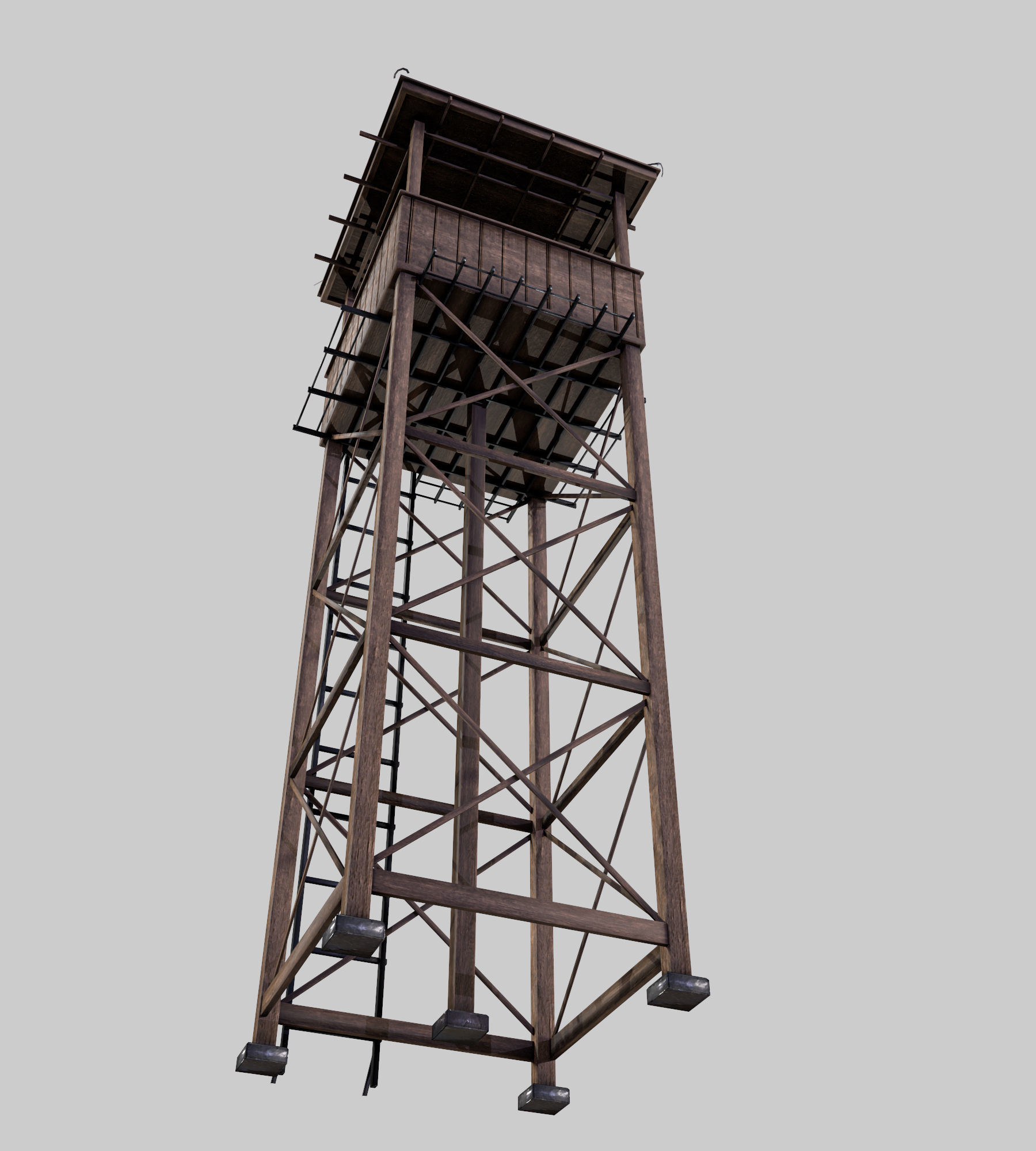 Defense Tower Low-poly 3D model_1