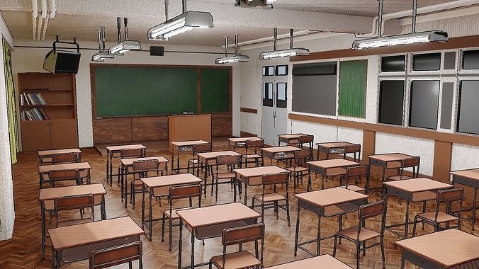 School Anime Style 3D model