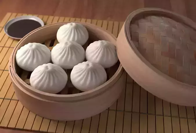 Steamed Bun Baozi 3D model