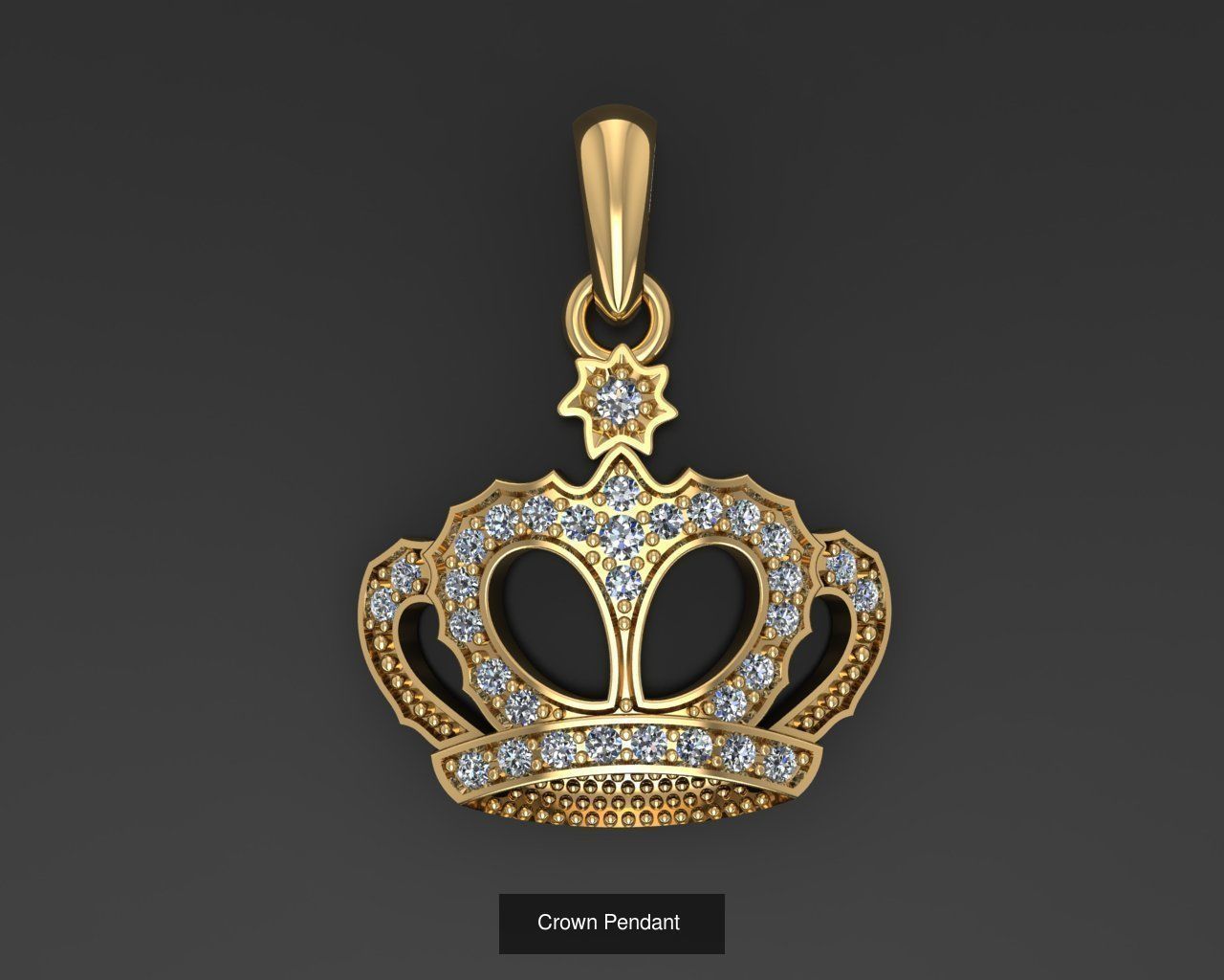 All model crown pendant with diamonds 3D Model Collection_33