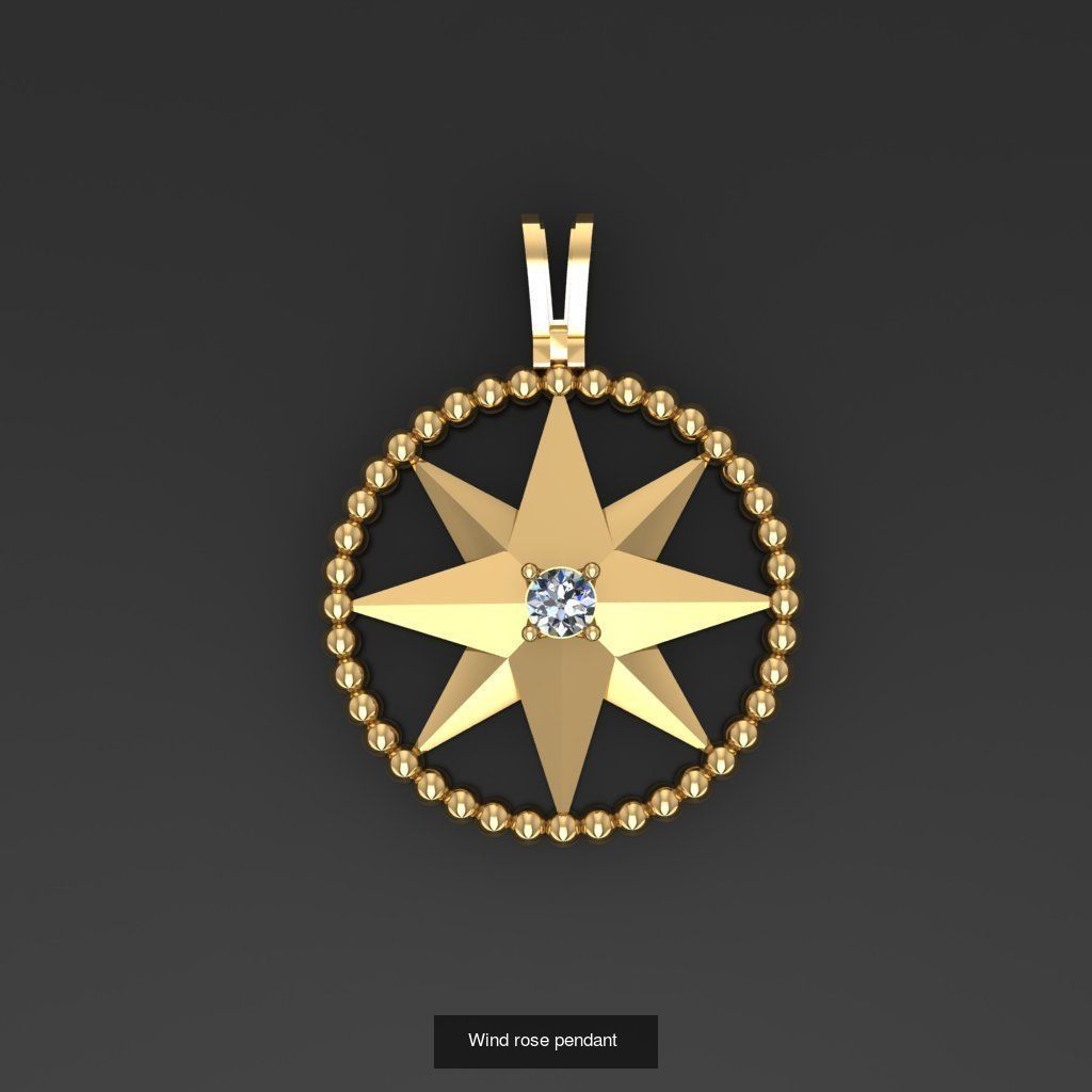 All model crown pendant with diamonds 3D Model Collection_40