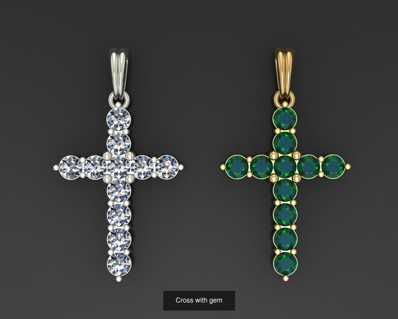 All model crown pendant with diamonds 3D Model Collection_97