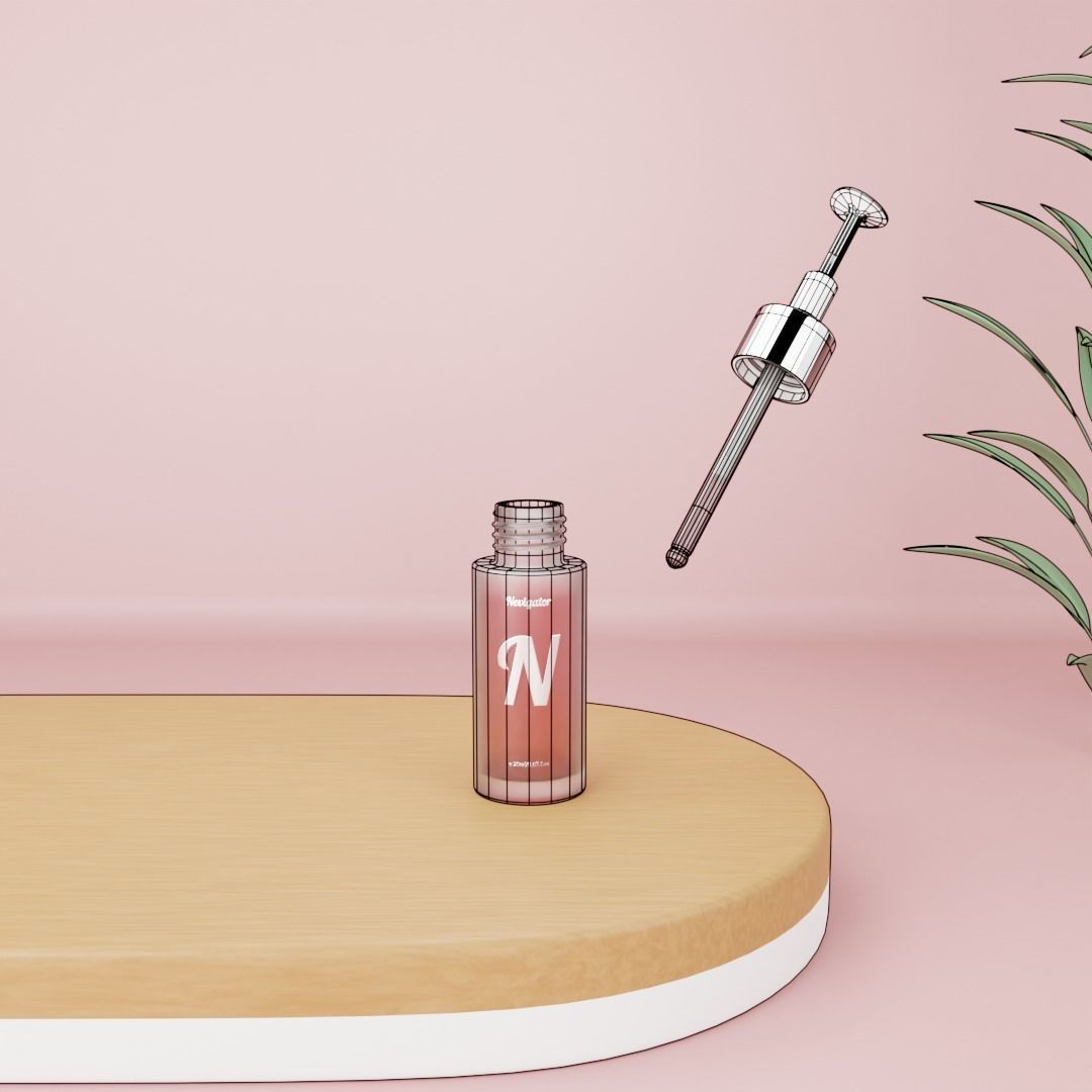 Cosmetic opaque ampoule Low-poly 3D model_3