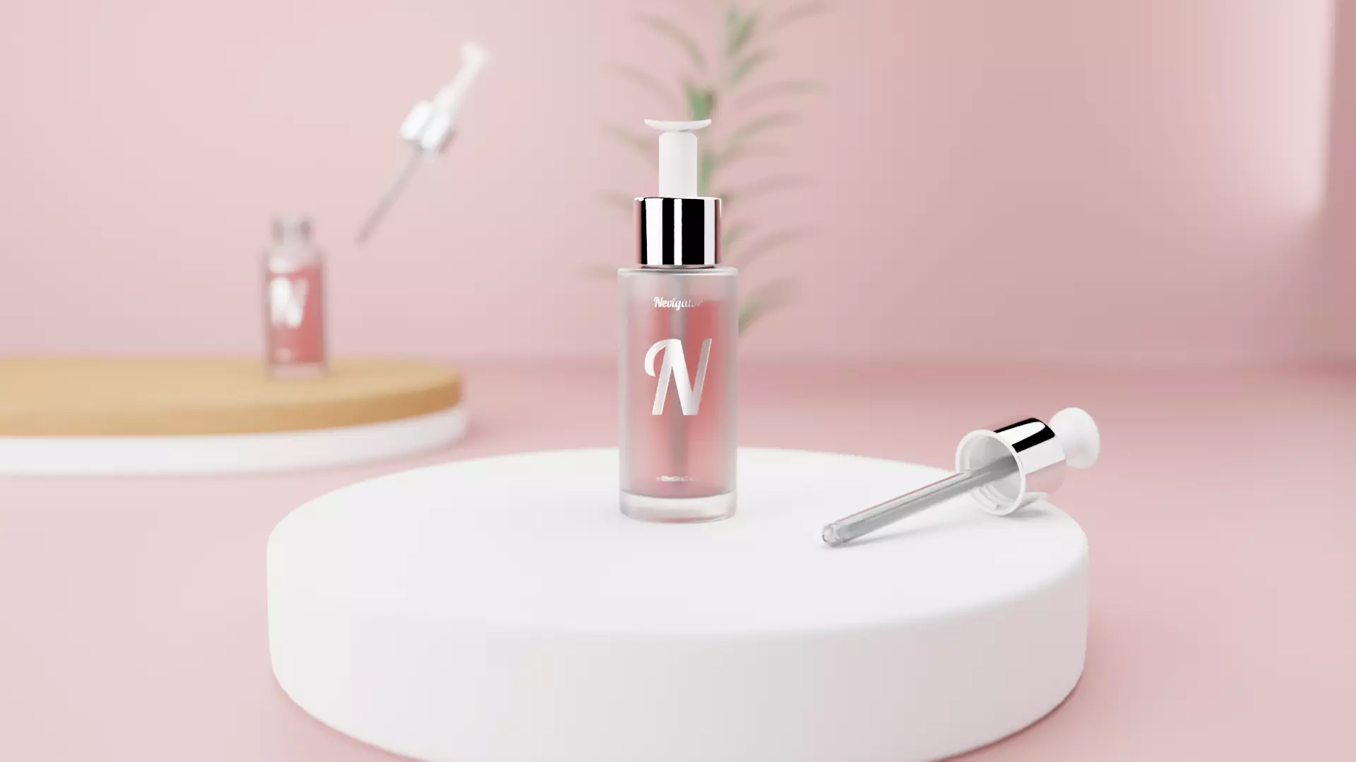 Cosmetic opaque ampoule Low-poly 3D model_0