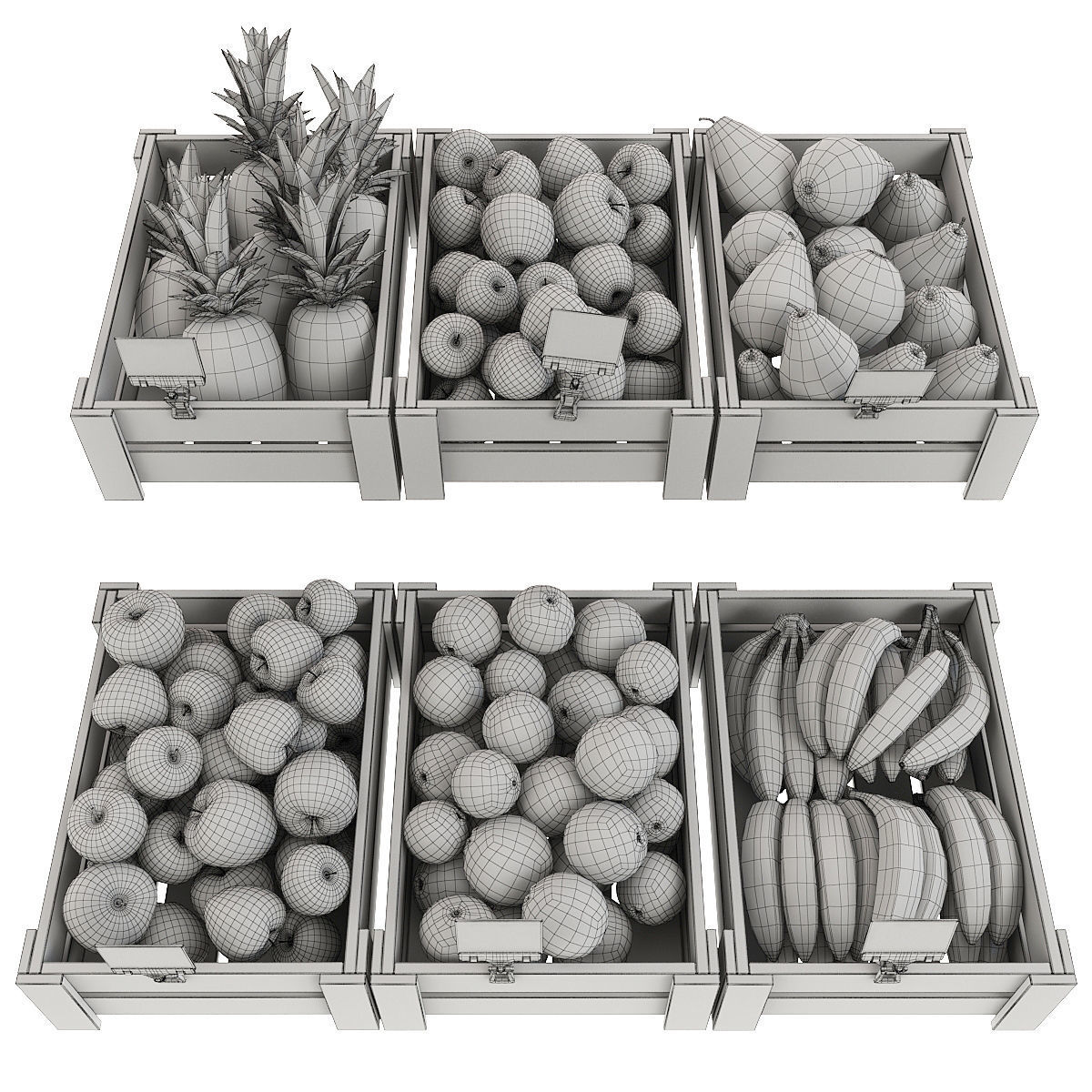 Fruits fruit crates - fruit crates 3D model_1