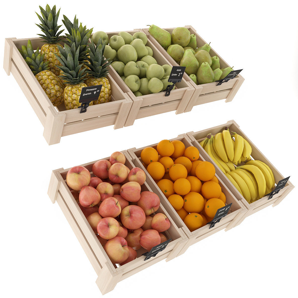 Fruits fruit crates - fruit crates 3D model_8