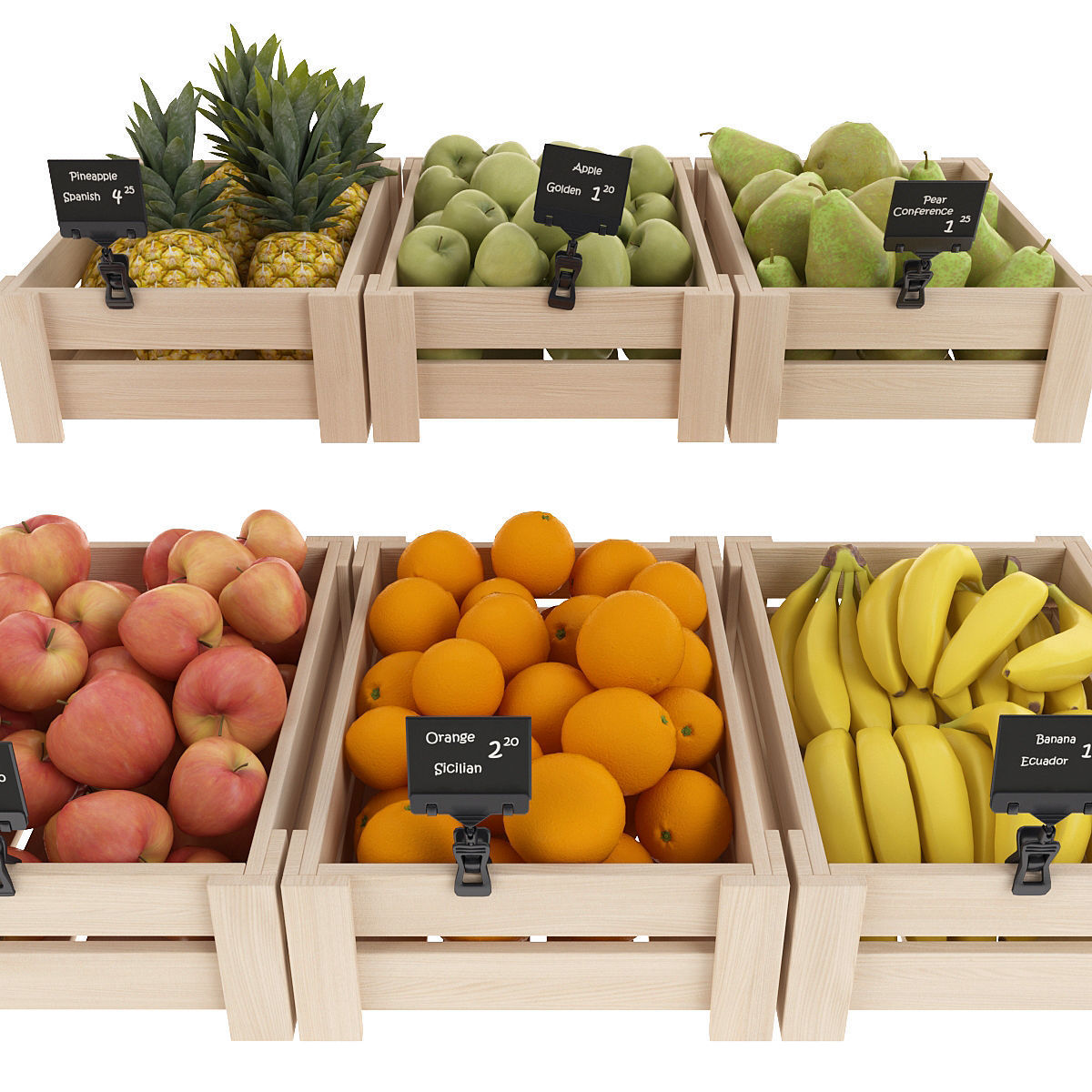Fruits fruit crates - fruit crates 3D model_6