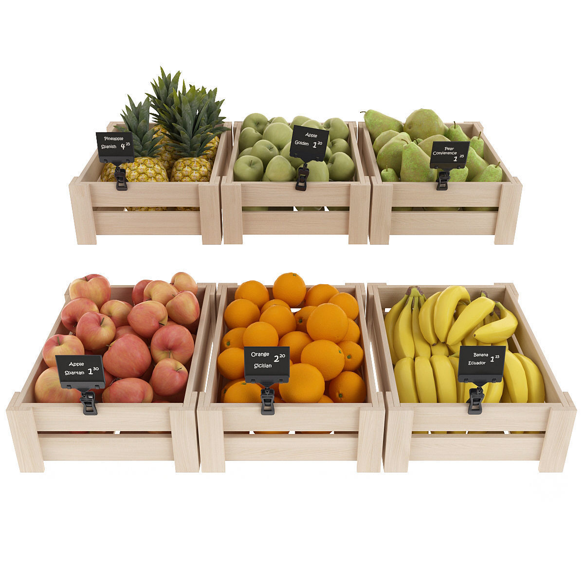 Fruits fruit crates - fruit crates 3D model_9