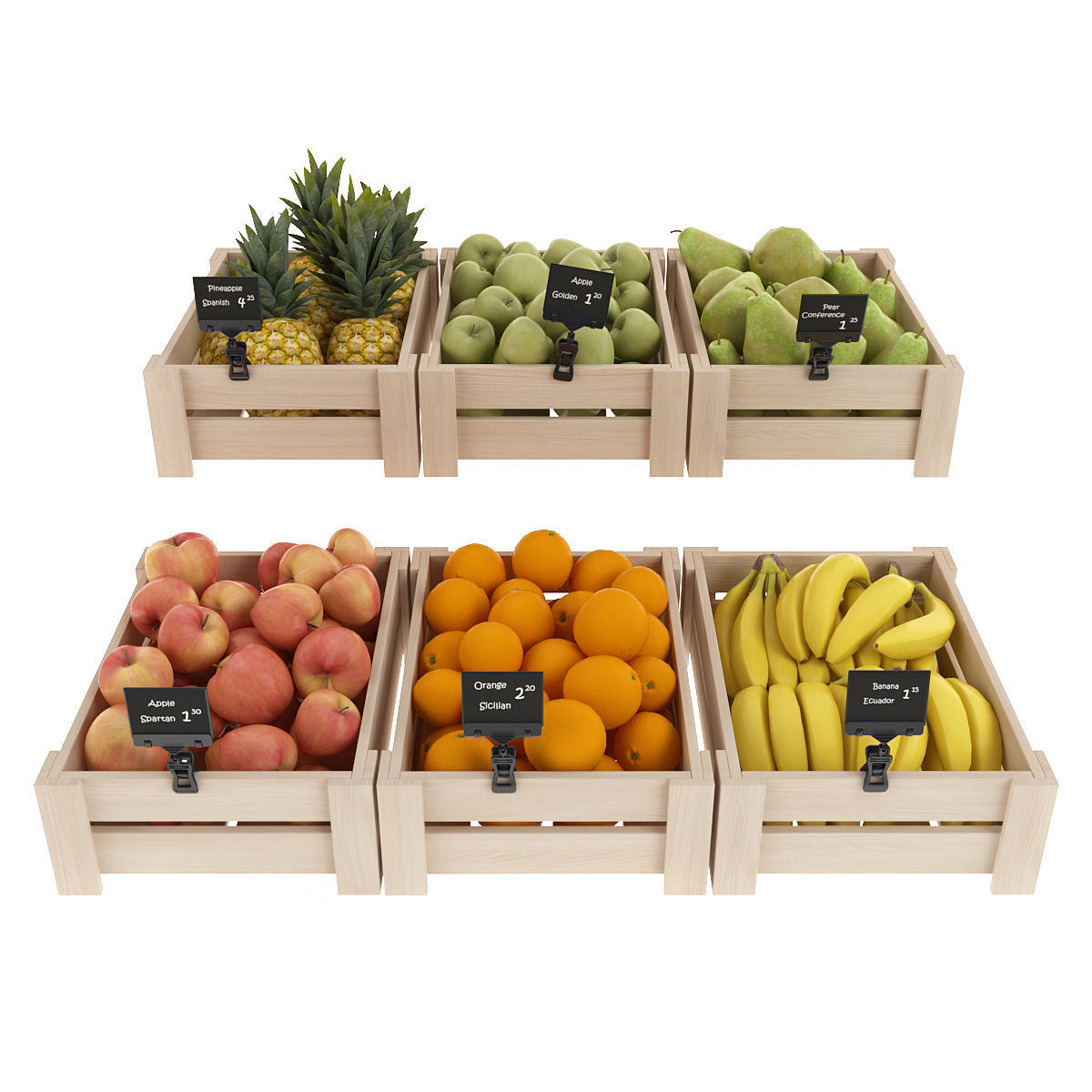 Fruits fruit crates - fruit crates 3D model_3