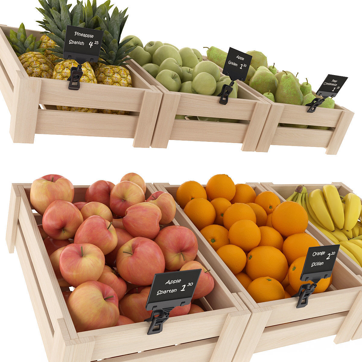 Fruits fruit crates - fruit crates 3D model_2