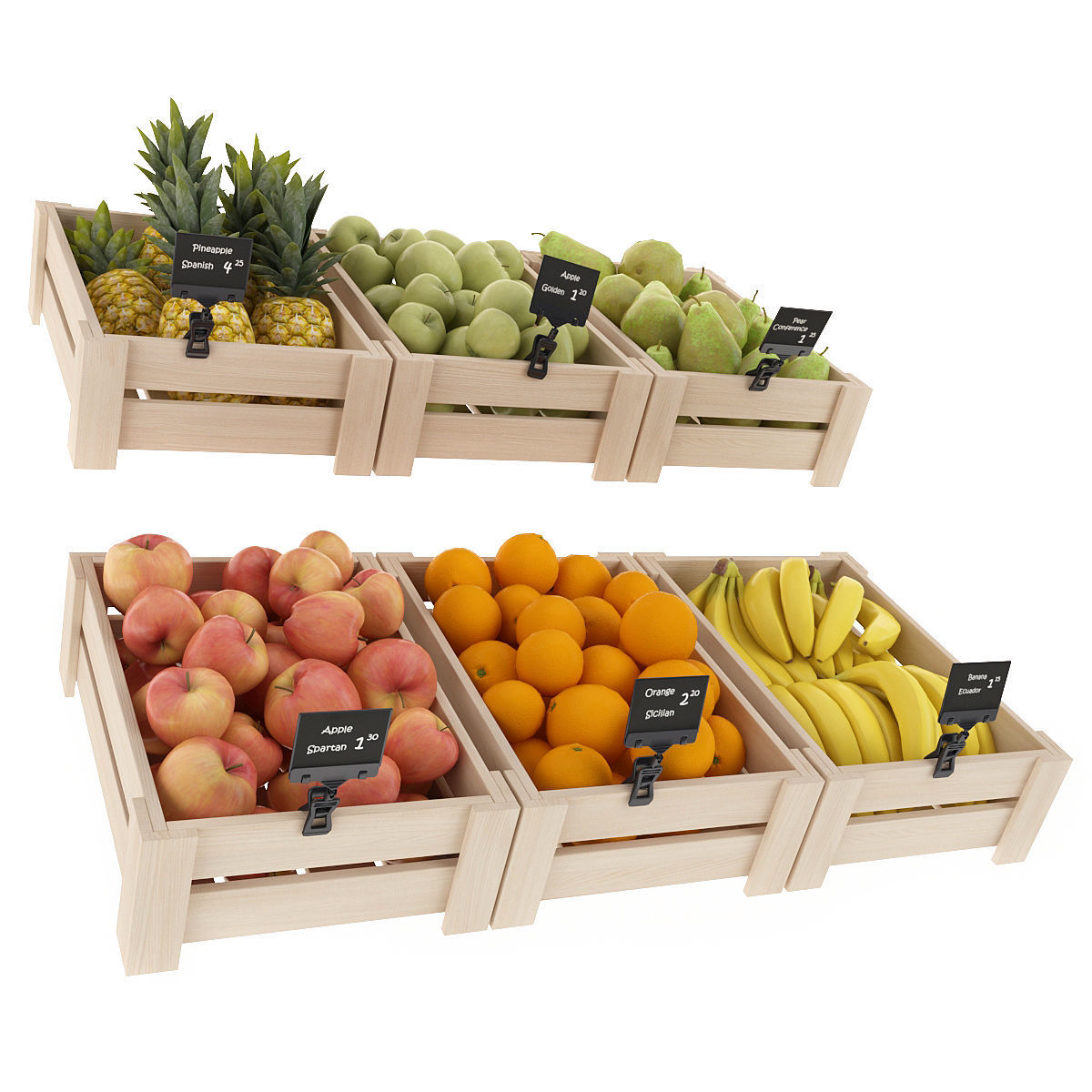 Fruits fruit crates - fruit crates 3D model_4