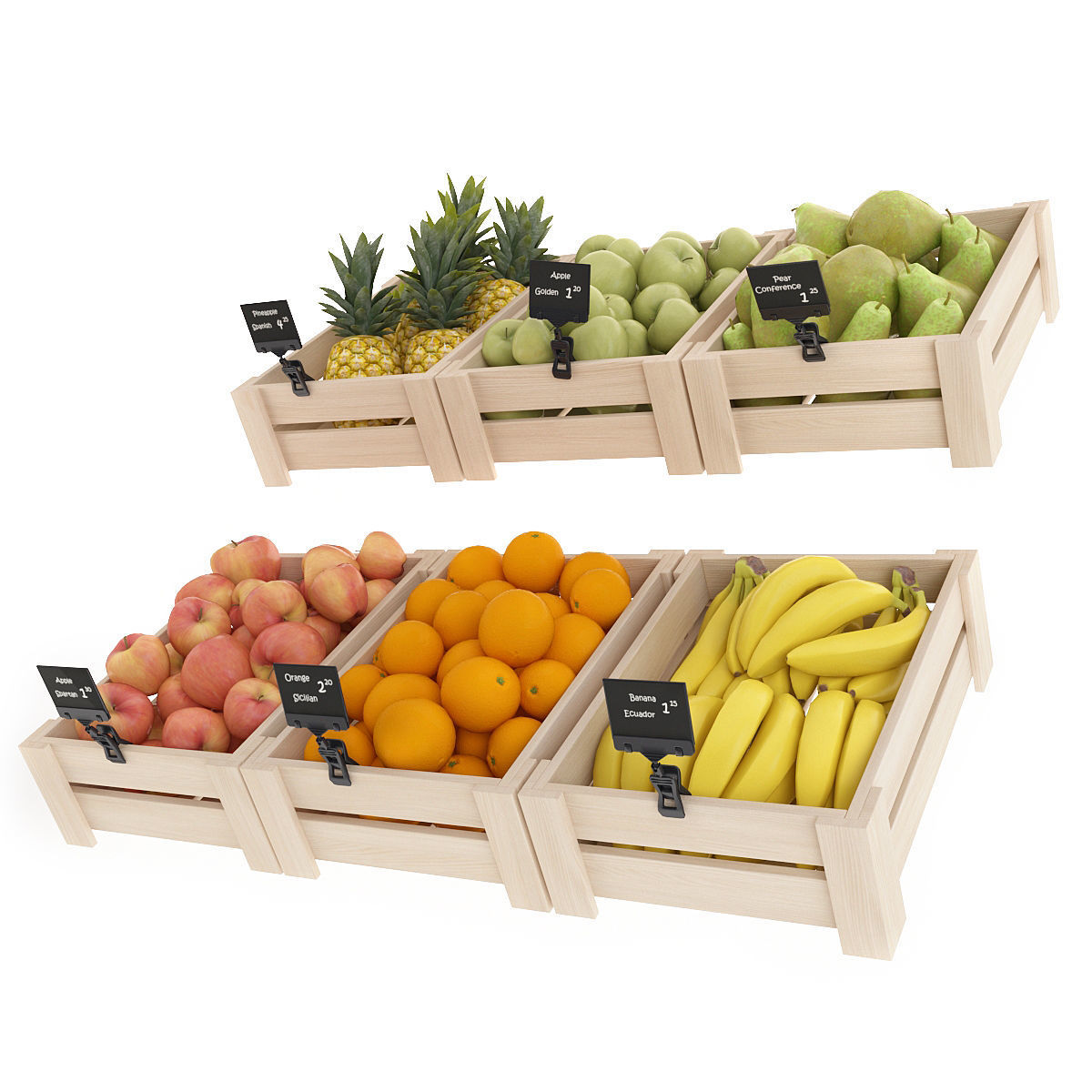 Fruits fruit crates - fruit crates 3D model_5