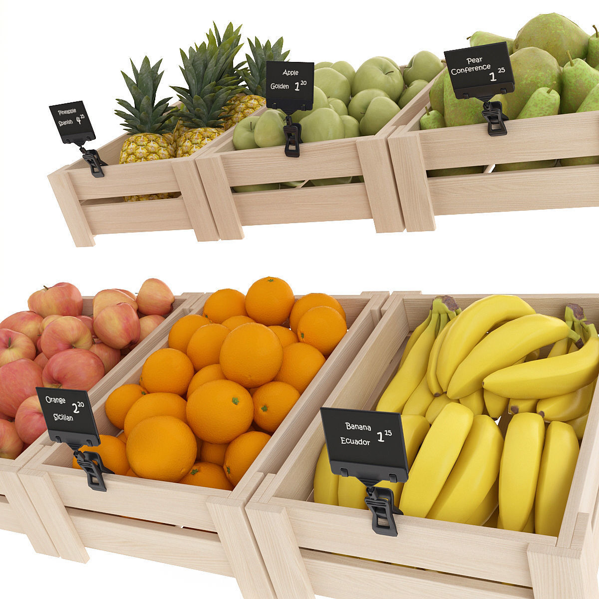 Fruits fruit crates - fruit crates 3D model_7