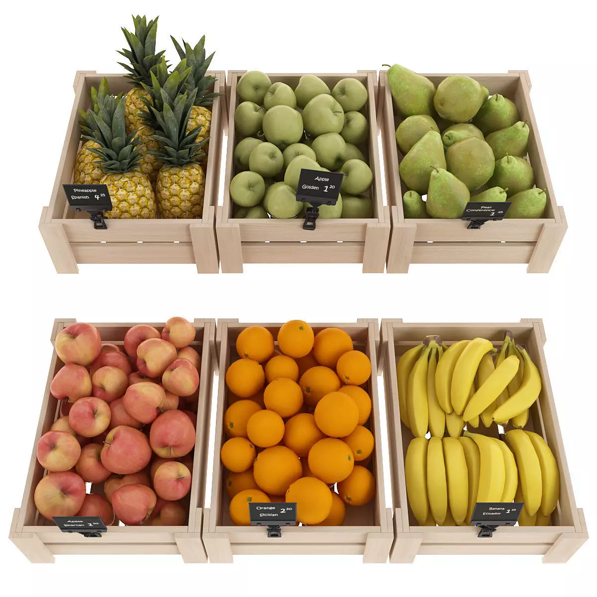 Fruits fruit crates - fruit crates 3D model_0