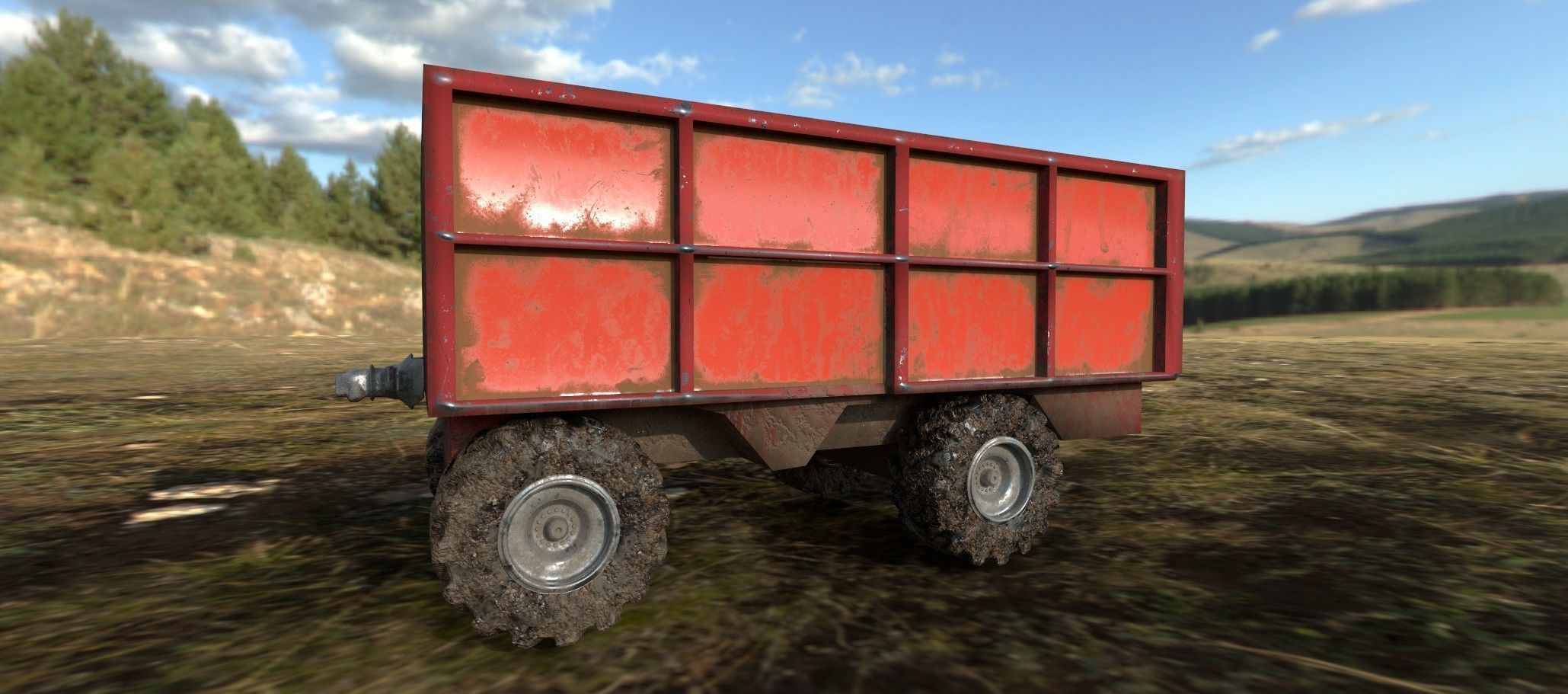 Container truck 3D model Low-poly 3D model_4