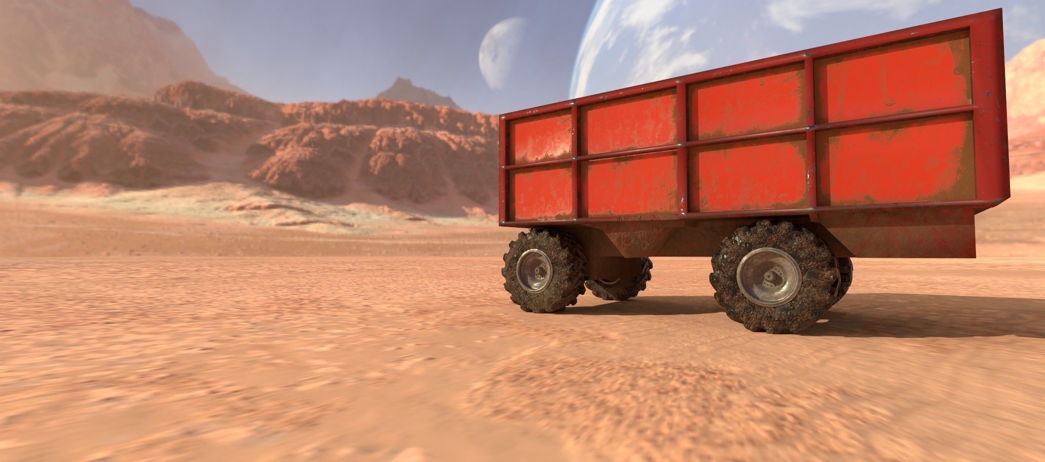 Container truck 3D model Low-poly 3D model_13