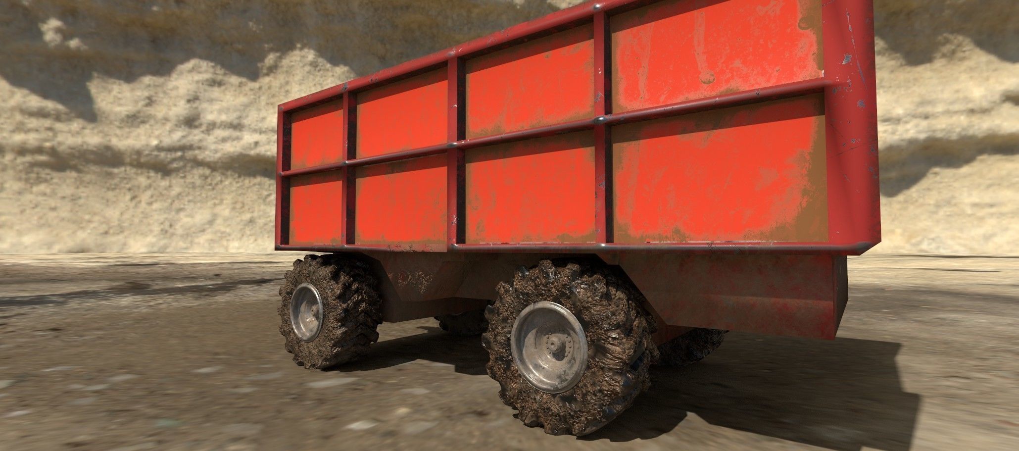 Container truck 3D model Low-poly 3D model_15