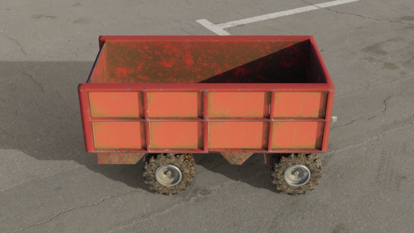 Container truck 3D model Low-poly 3D model_1