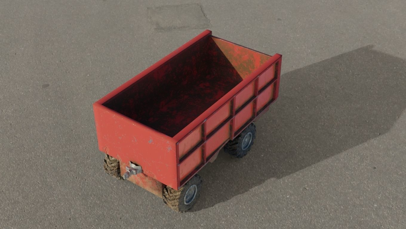 Container truck 3D model Low-poly 3D model_3