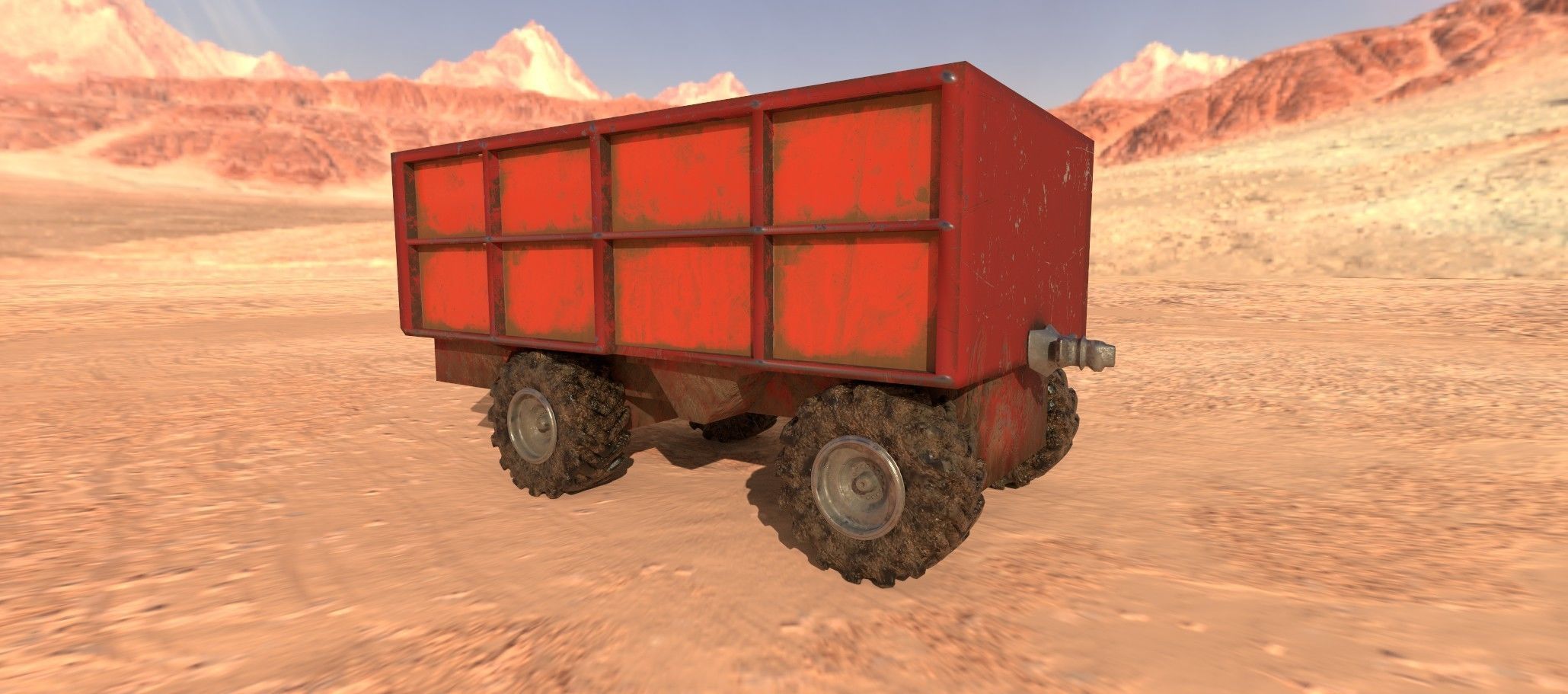 Container truck 3D model Low-poly 3D model_14