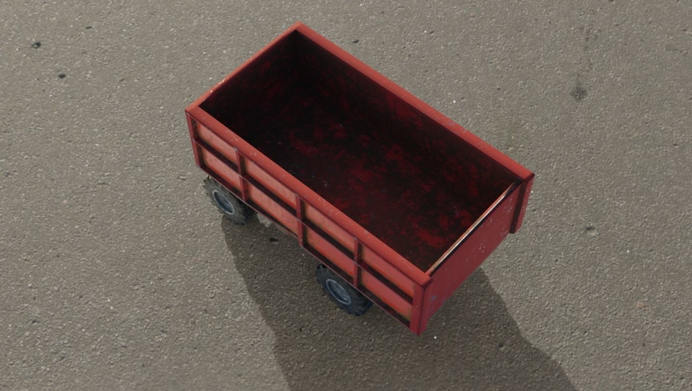 Container truck 3D model Low-poly 3D model_2