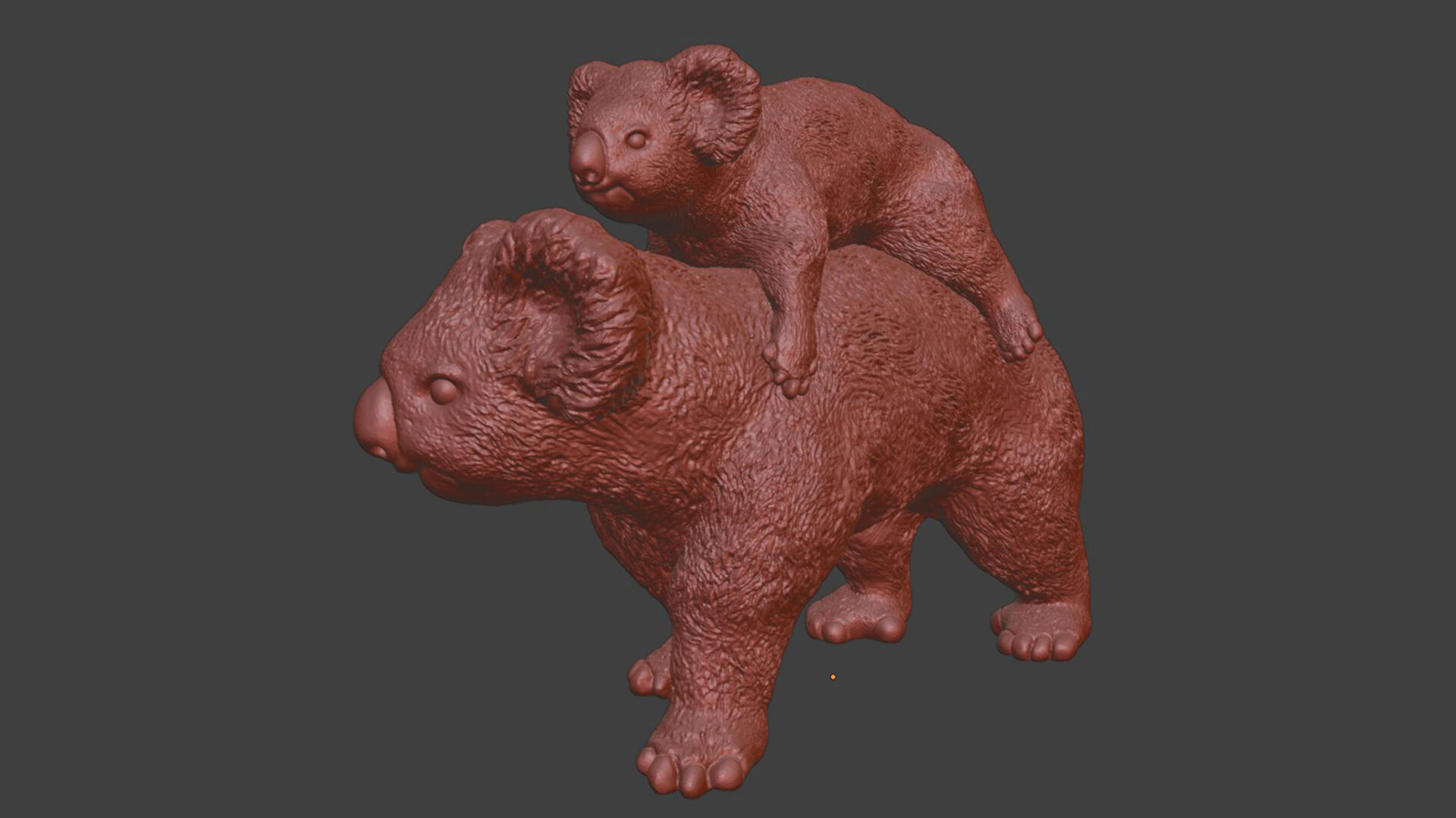 Realistic Koala Mother And Baby Toy 3D print model_8
