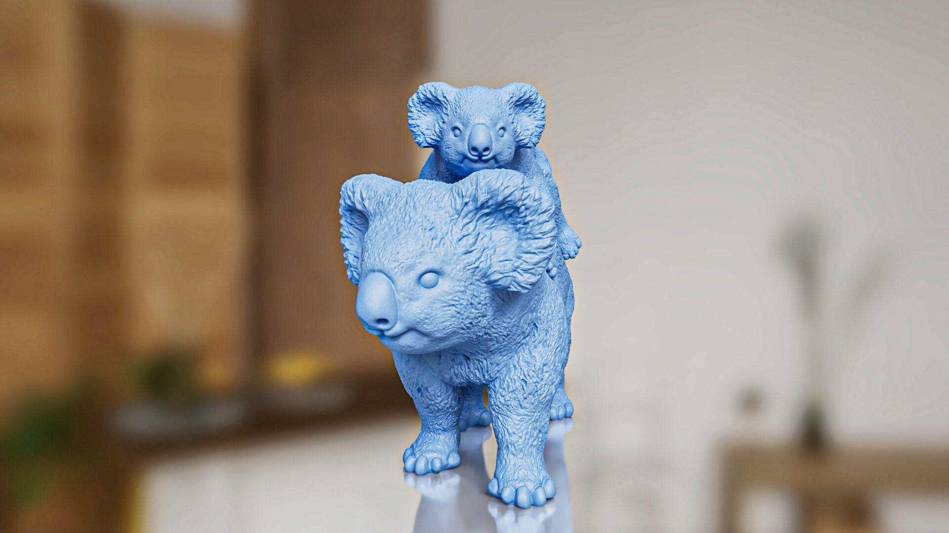 Realistic Koala Mother And Baby Toy 3D print model_1