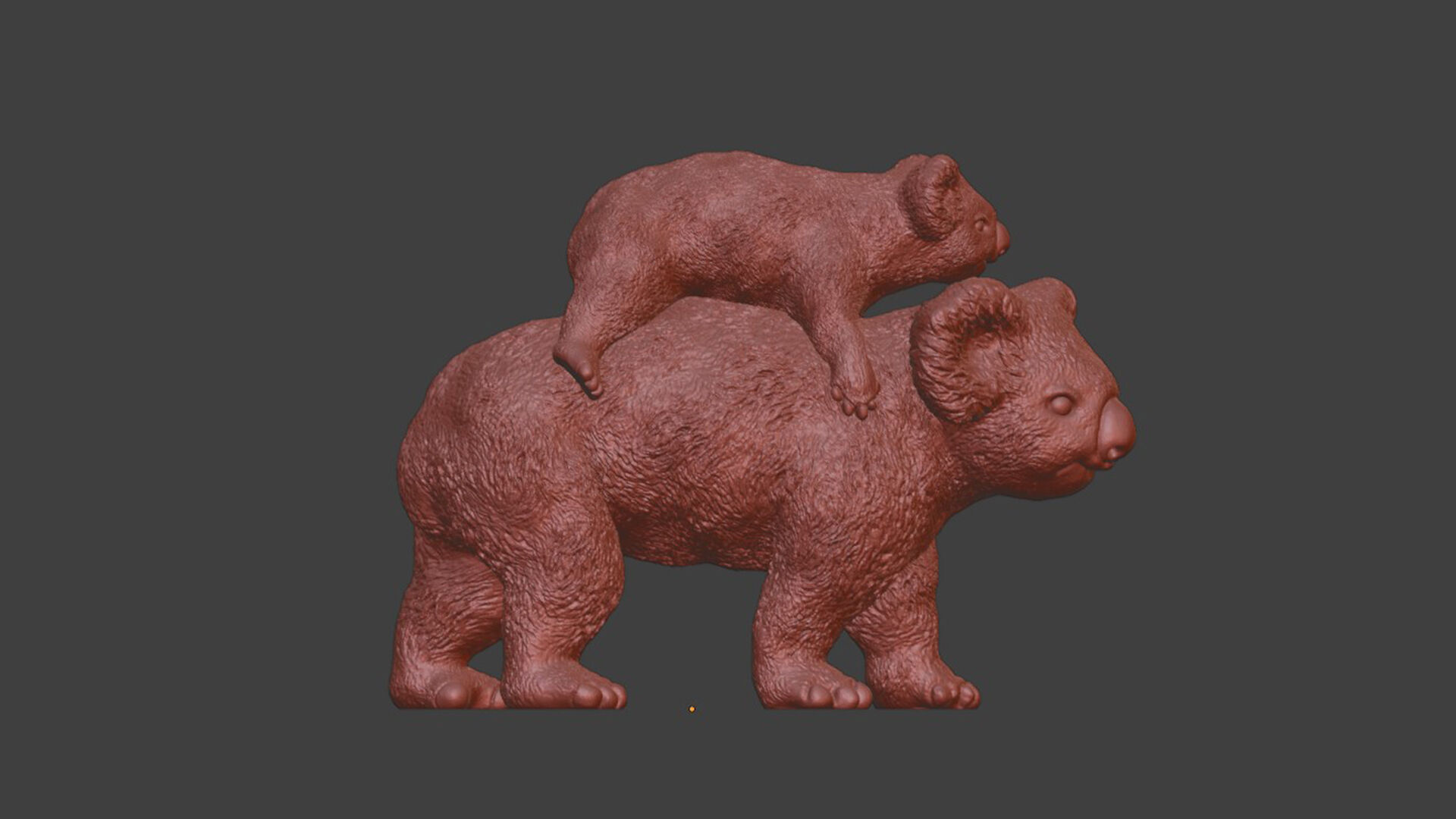 Realistic Koala Mother And Baby Toy 3D print model_6