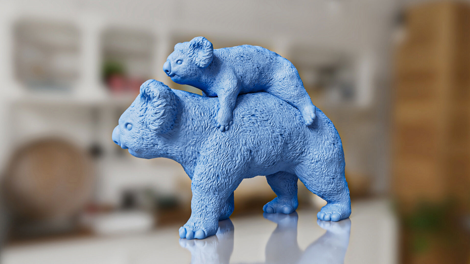 Realistic Koala Mother And Baby Toy 3D print model_5