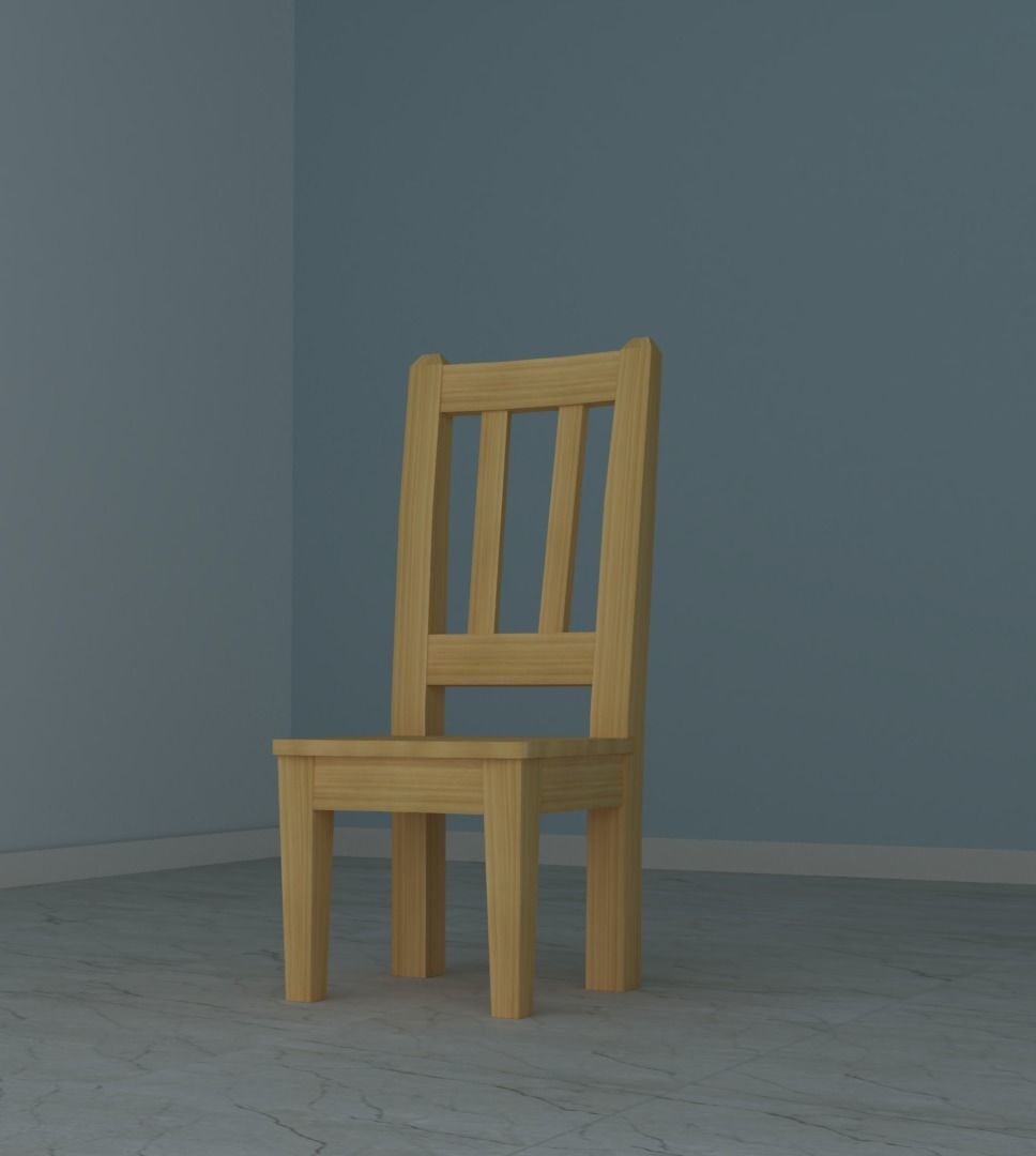 Wooden Chair  3D model_1