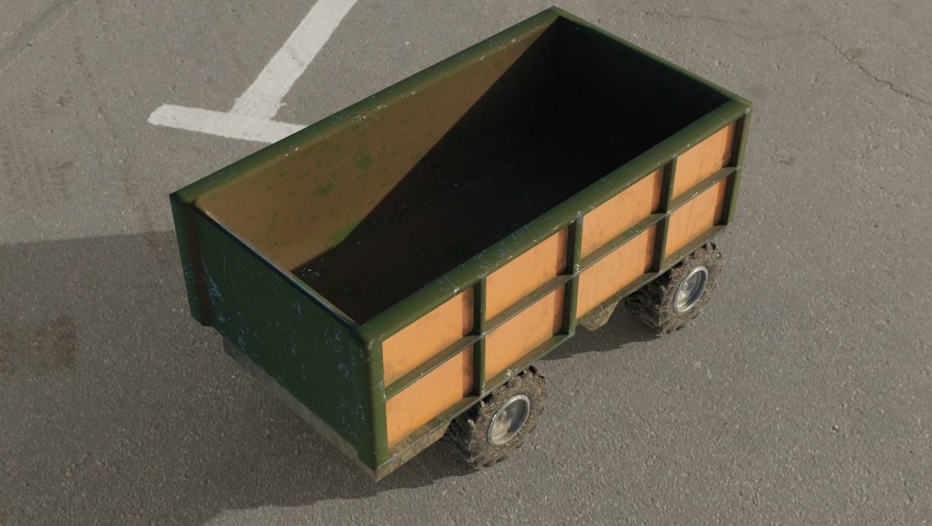 Container truck 3D model Low-poly 3D model_7