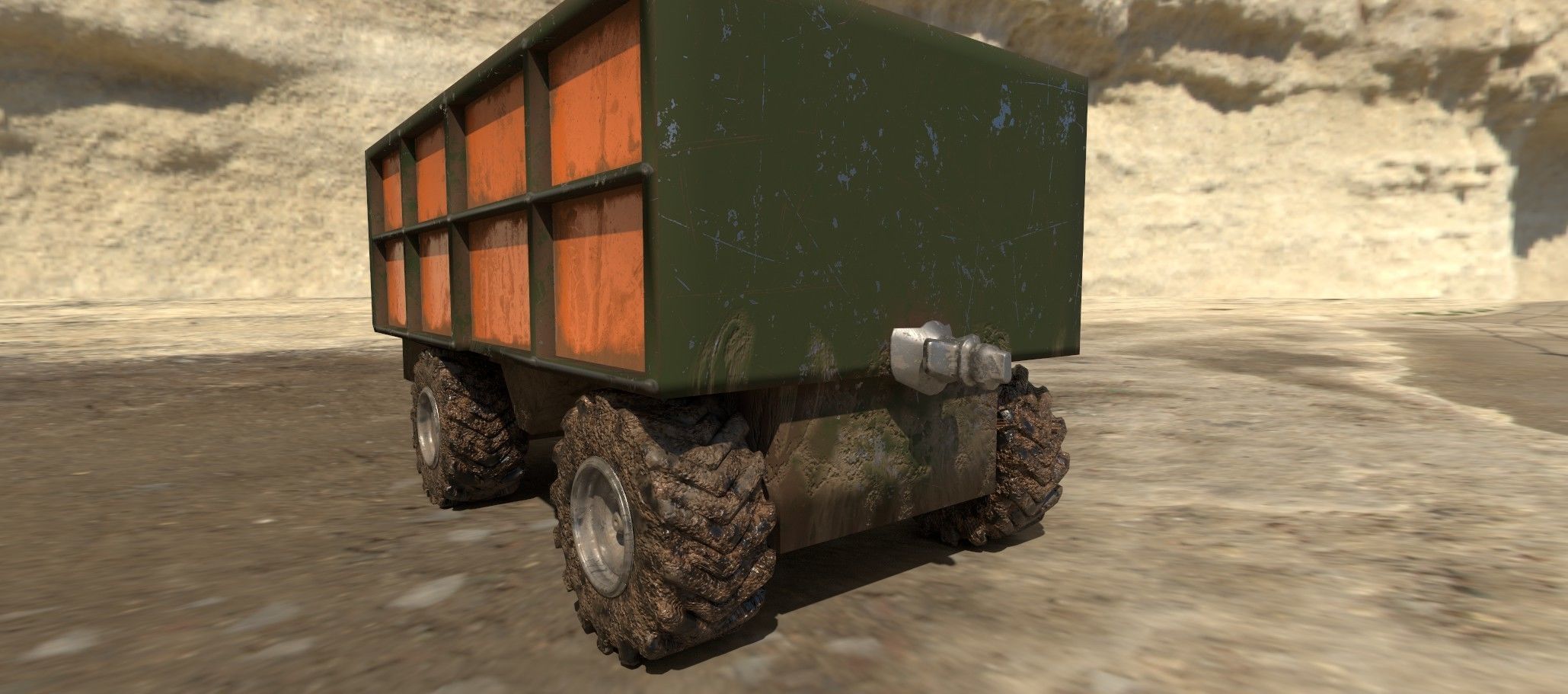 Container truck 3D model Low-poly 3D model_4