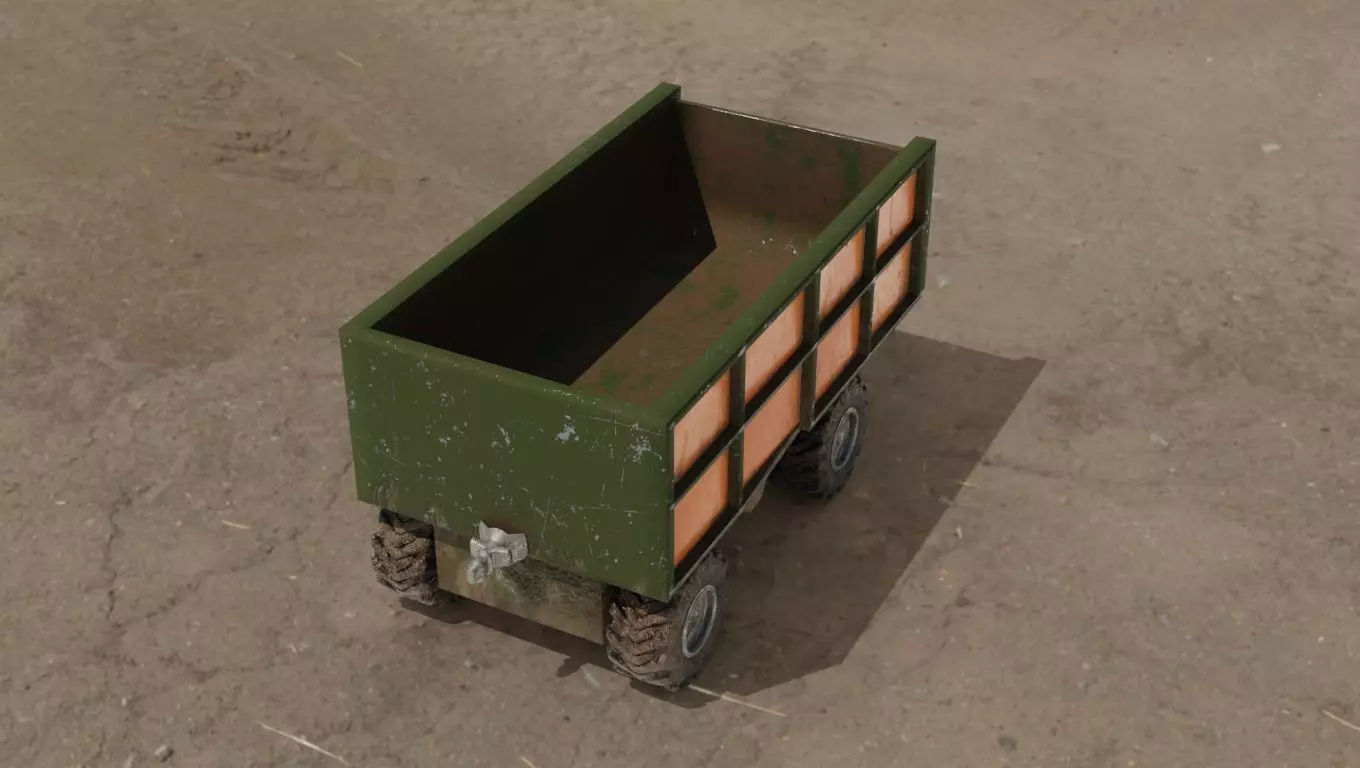 Container truck 3D model Low-poly 3D model_0