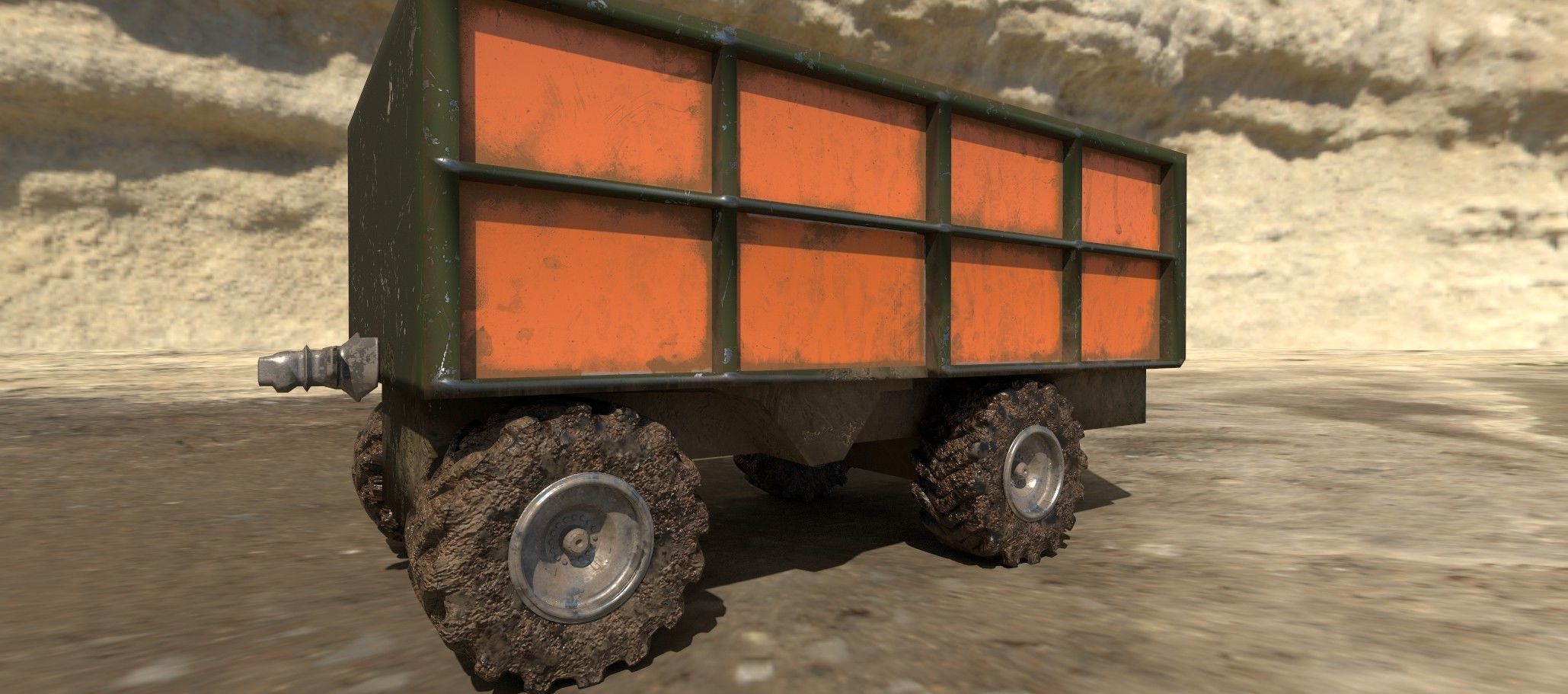 Container truck 3D model Low-poly 3D model_6