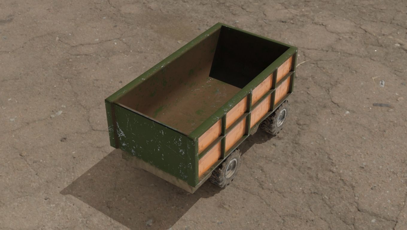 Container truck 3D model Low-poly 3D model_13