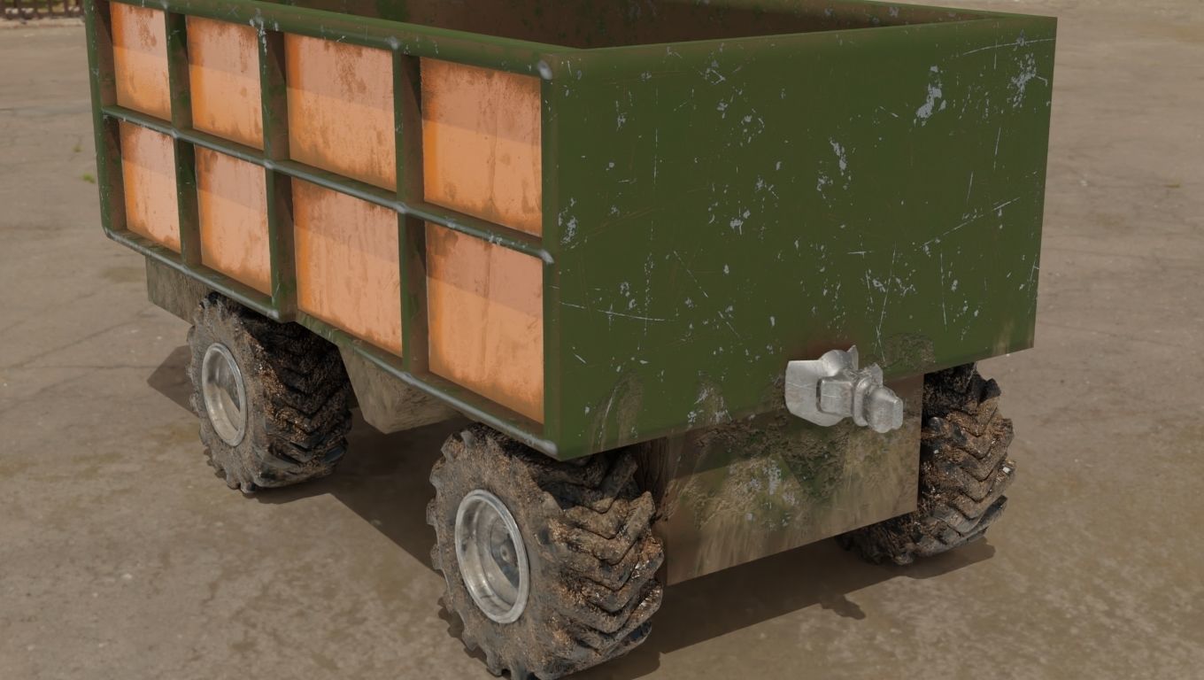 Container truck 3D model Low-poly 3D model_1