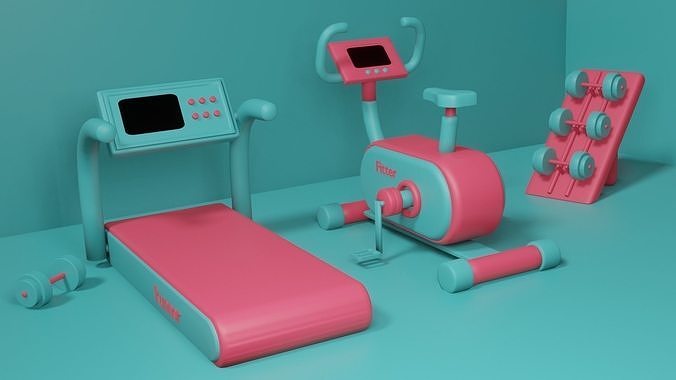 sports GYM cute and sweet Low-poly 3D model