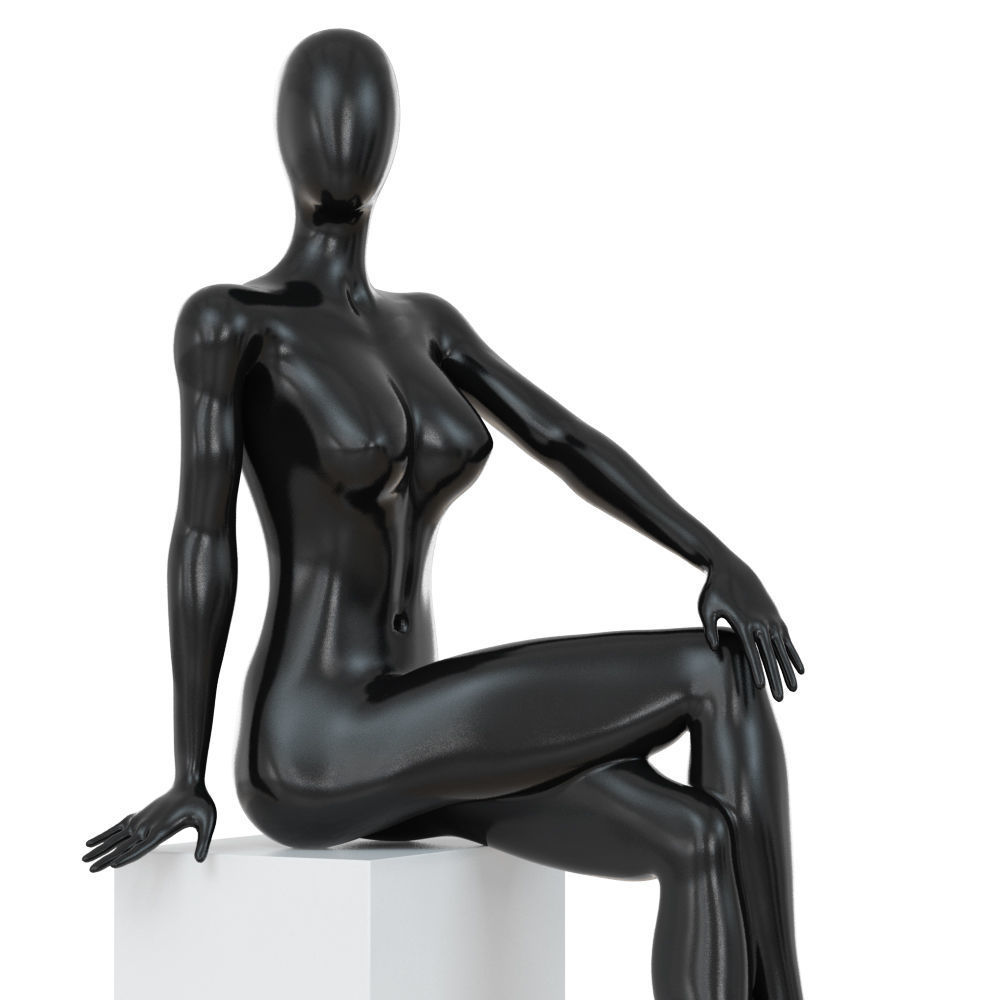 Female seated mannequin 85 3D model_4