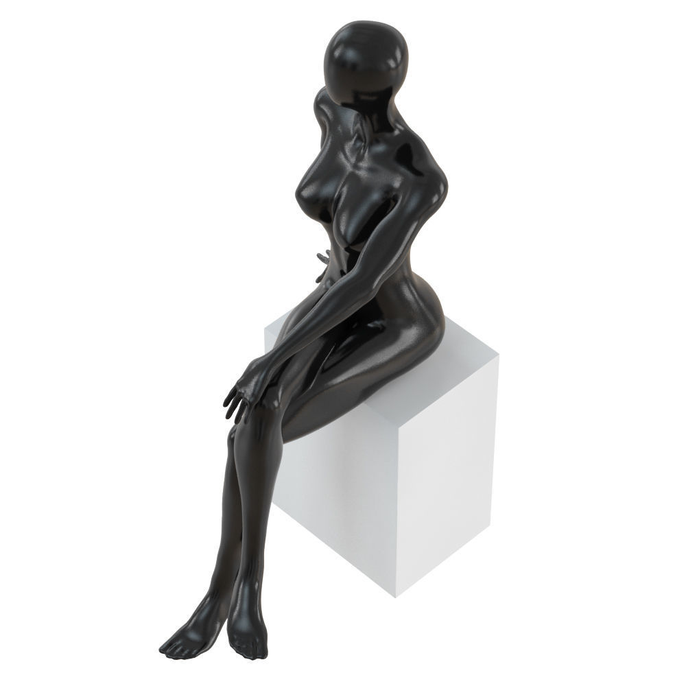 Female seated mannequin 85 3D model_2