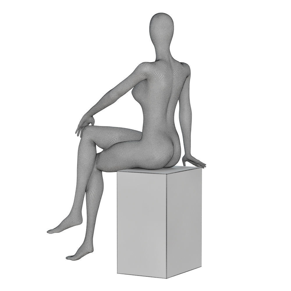Female seated mannequin 85 3D model_6