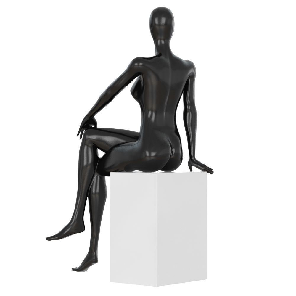 Female seated mannequin 85 3D model_3