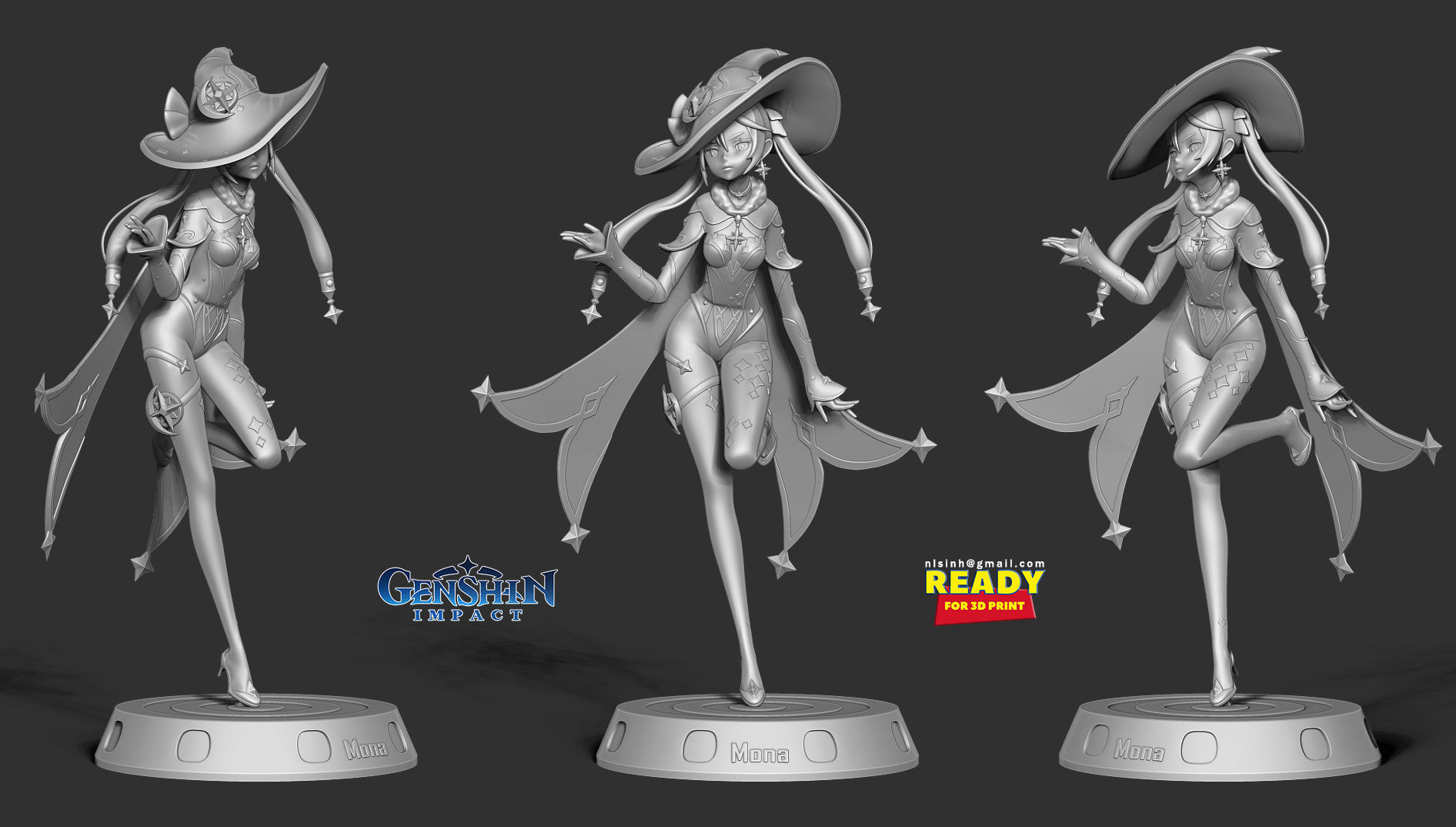 Mona Megistus - Genshin Impact Fanart 3D print model_5