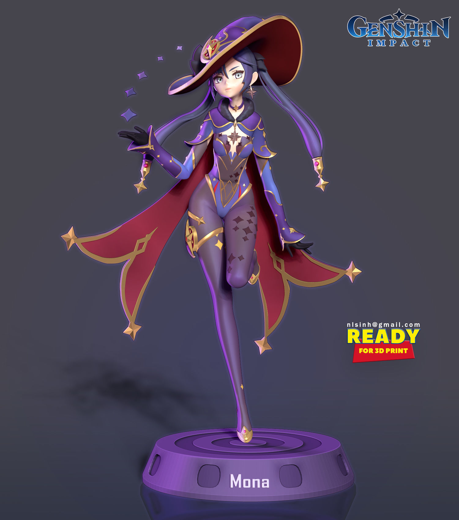 Mona Megistus - Genshin Impact Fanart 3D print model_9