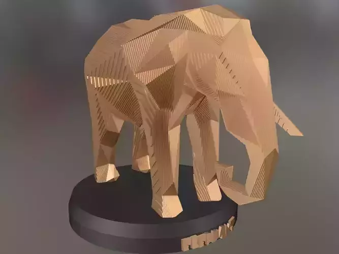 Parametric Elephant Low-poly 3D model