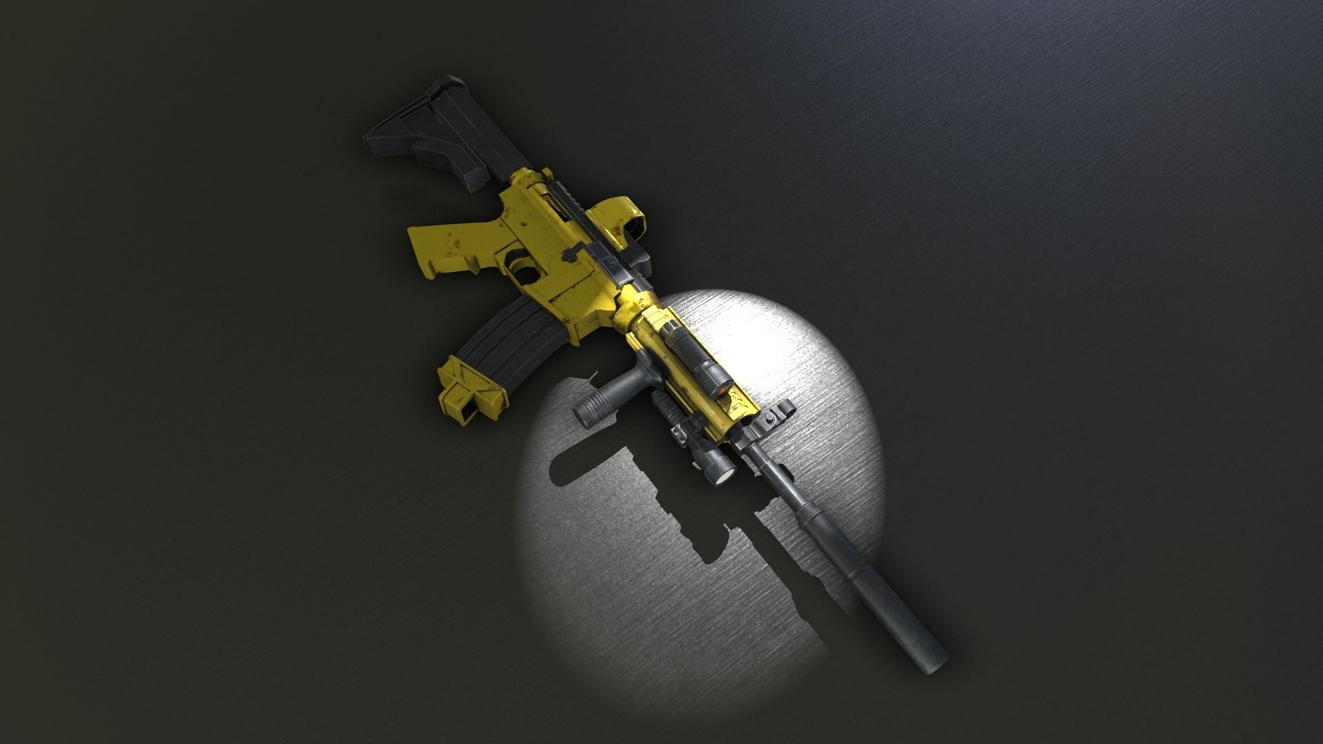 Cyberpunk Rifle MA41 Low-poly 3D model_2