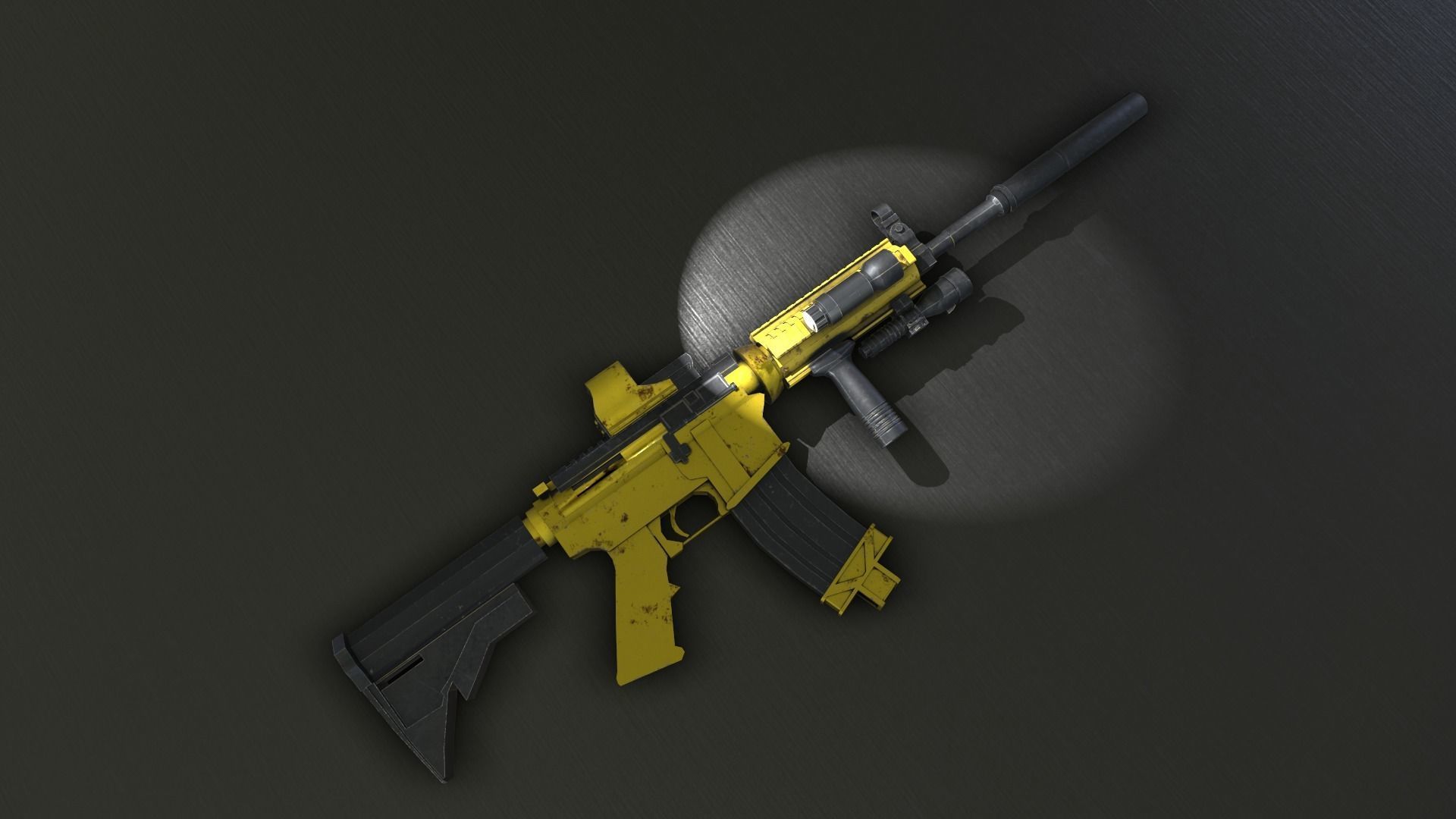 Cyberpunk Rifle MA41 Low-poly 3D model_3